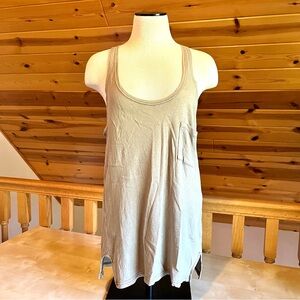 Madewell Women's Scoopneck Long Relaxed Lightweight Olive Green Tank Top Size S